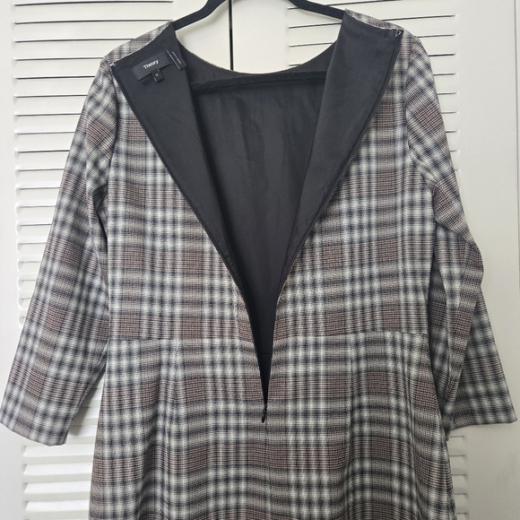 THEORY Kamillina Checked Wool-blend Mini Dress Size 12 - Picture 5 of 9